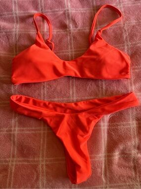 Neon Coral Bikini Set 🔥